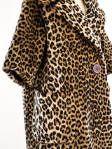 Faux Leopard Fur Swing Coat Jacket arcadeshops.com