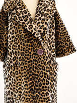 Faux Leopard Fur Swing Coat Jacket arcadeshops.com