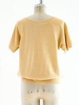 Butter Yellow Short Sleeve Sweatshirt T-shirt arcadeshops.com