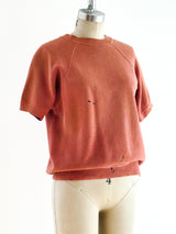Paint Stained Coral Short Sleeve Sweatshirt T-shirt arcadeshops.com
