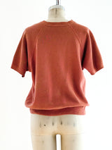 Paint Stained Coral Short Sleeve Sweatshirt T-shirt arcadeshops.com