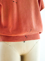 Paint Stained Coral Short Sleeve Sweatshirt T-shirt arcadeshops.com