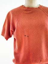 Paint Stained Coral Short Sleeve Sweatshirt T-shirt arcadeshops.com