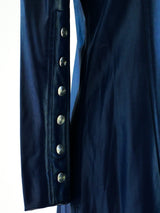 1960's Blue Satin Jersey Shirt Dress Dress arcadeshops.com