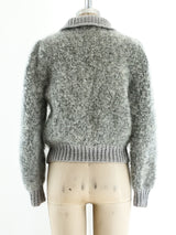 Grey Zip Front Bomber Sweater Jacket arcadeshops.com