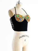 Jewel Embellished Beaded Bustier Top arcadeshops.com