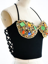 Jewel Embellished Beaded Bustier Top arcadeshops.com
