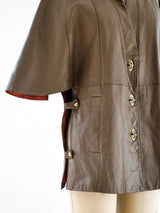 1960's Leather Shawl Jacket Jacket arcadeshops.com