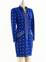 Studded Electric Blue Knit Dress Dress arcadeshops.com