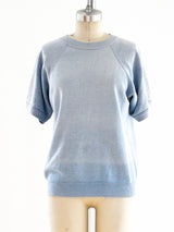 Pale Blue Short Sleeve Sweatshirt T-shirt arcadeshops.com