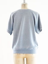 Pale Blue Short Sleeve Sweatshirt T-shirt arcadeshops.com