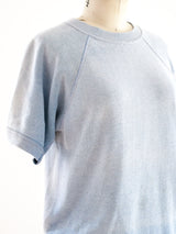 Pale Blue Short Sleeve Sweatshirt T-shirt arcadeshops.com