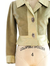 Sage Suede and Leather Jacket Jacket arcadeshops.com
