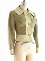 Sage Suede and Leather Jacket Jacket arcadeshops.com
