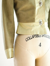 Sage Suede and Leather Jacket Jacket arcadeshops.com