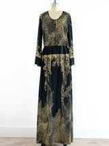 Leaf Print Maxi Dress Dress arcadeshops.com