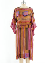 Striped Silk Chiffon Midi Dress Dress arcadeshops.com