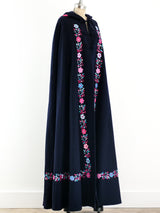 Wool Floral Embroidered Cape Jacket arcadeshops.com