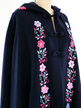 Wool Floral Embroidered Cape Jacket arcadeshops.com