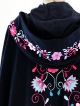 Wool Floral Embroidered Cape Jacket arcadeshops.com