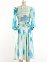 Watercolor Floral Silk Dress Dress arcadeshops.com