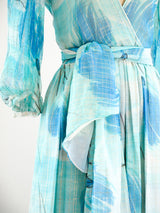 Watercolor Floral Silk Dress Dress arcadeshops.com