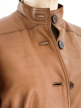 Gucci Leather Coat with Fur Sleeves Jacket arcadeshops.com