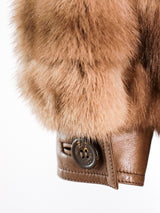 Gucci Leather Coat with Fur Sleeves Jacket arcadeshops.com