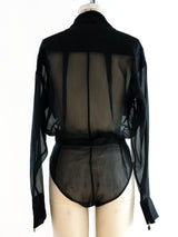 Claude Montana Sheer Bodysuit Top arcadeshops.com