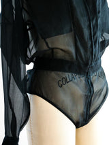 Claude Montana Sheer Bodysuit Top arcadeshops.com