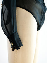 Claude Montana Sheer Bodysuit Top arcadeshops.com