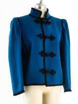 Yves Saint Laurent Blue Wool Jacket Jacket arcadeshops.com