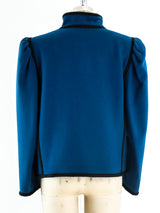 Yves Saint Laurent Blue Wool Jacket Jacket arcadeshops.com