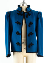 Yves Saint Laurent Blue Wool Jacket Jacket arcadeshops.com