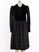 Yves Saint Laurent Plaid and Velvet Dress Dress arcadeshops.com