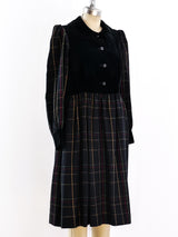 Yves Saint Laurent Plaid and Velvet Dress Dress arcadeshops.com