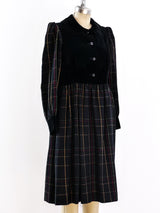 Yves Saint Laurent Plaid and Velvet Dress Dress arcadeshops.com