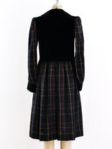 Yves Saint Laurent Plaid and Velvet Dress Dress arcadeshops.com