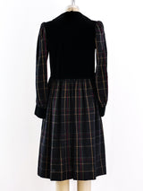 Yves Saint Laurent Plaid and Velvet Dress Dress arcadeshops.com