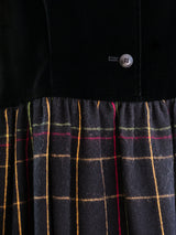 Yves Saint Laurent Plaid and Velvet Dress Dress arcadeshops.com