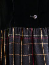 Yves Saint Laurent Plaid and Velvet Dress Dress arcadeshops.com