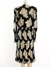 Albert Nipon Floral Lame Chiffon Dress Dress arcadeshops.com
