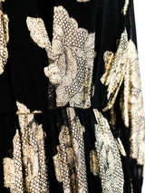 Albert Nipon Floral Lame Chiffon Dress Dress arcadeshops.com