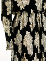 Albert Nipon Floral Lame Chiffon Dress Dress arcadeshops.com