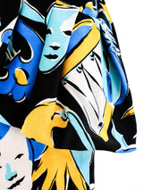 1987 Yves Saint Laurent Harlequin Mask Print Dress Dress arcadeshops.com