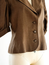 Yves Saint Laurent Short Sleeve Linen Jacket Jacket arcadeshops.com