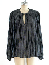 Oscar de la Renta Pleated Metallic Top Top arcadeshops.com