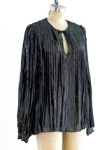 Oscar de la Renta Pleated Metallic Top Top arcadeshops.com