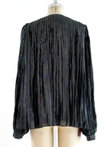 Oscar de la Renta Pleated Metallic Top Top arcadeshops.com