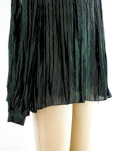 Oscar de la Renta Pleated Metallic Top Top arcadeshops.com